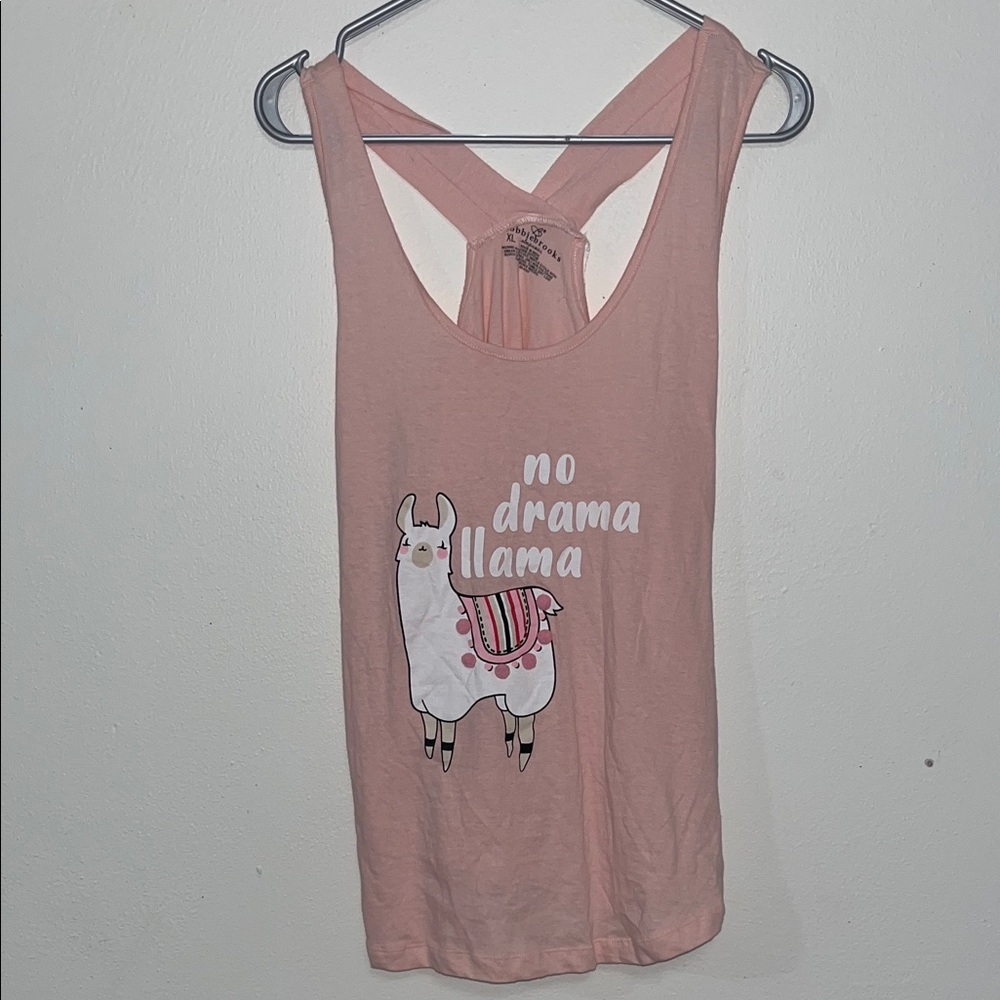 Bobbie Brooks Pink Tank Top with Llama Print